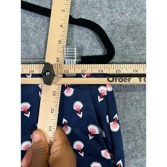 BODEN Pants Women 6 Regular Navy Blue Mid Rise Flat Front Tapered Leg Novelty - Picture 4 of 10